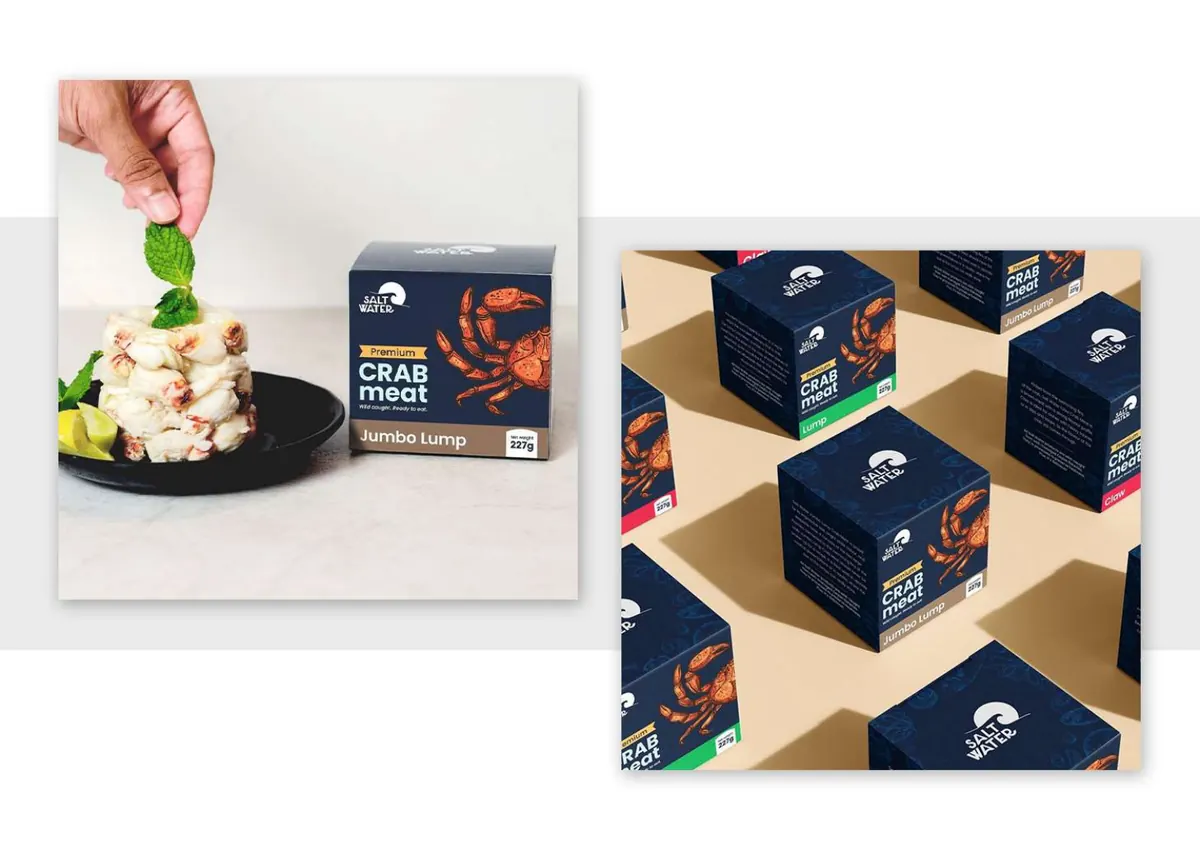 Crab meat food packaging boxes