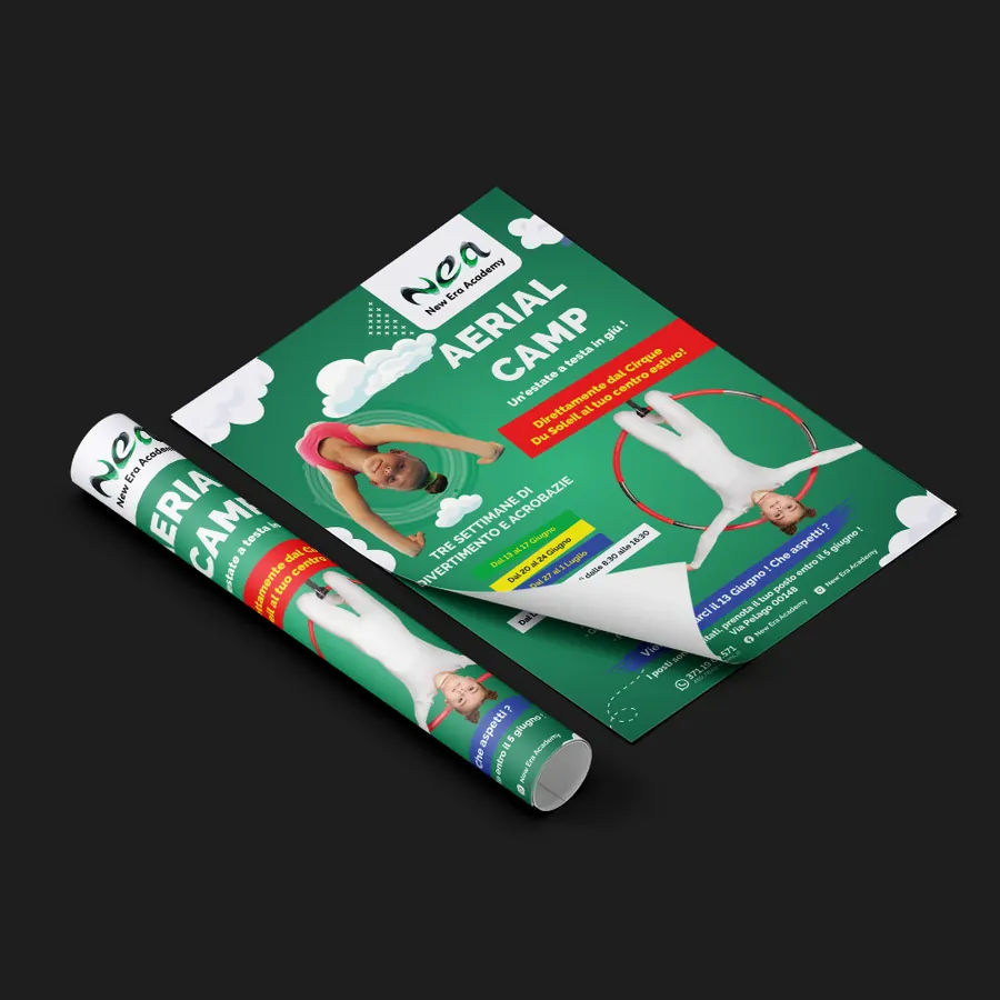 Aerial camp flyer design