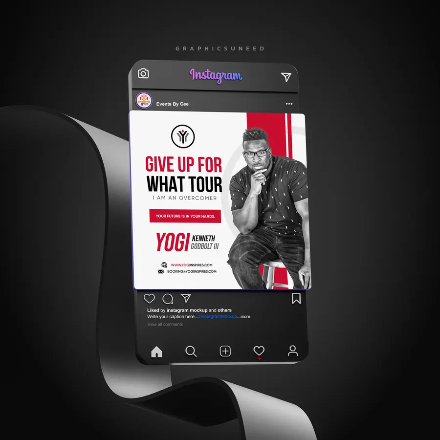 Instagram post design for a speaking tour