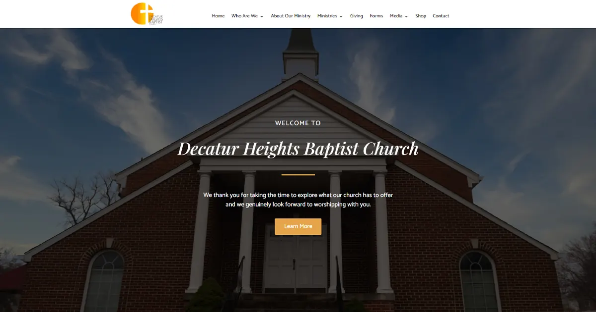 Decatur Heights Baptist Church website homepage