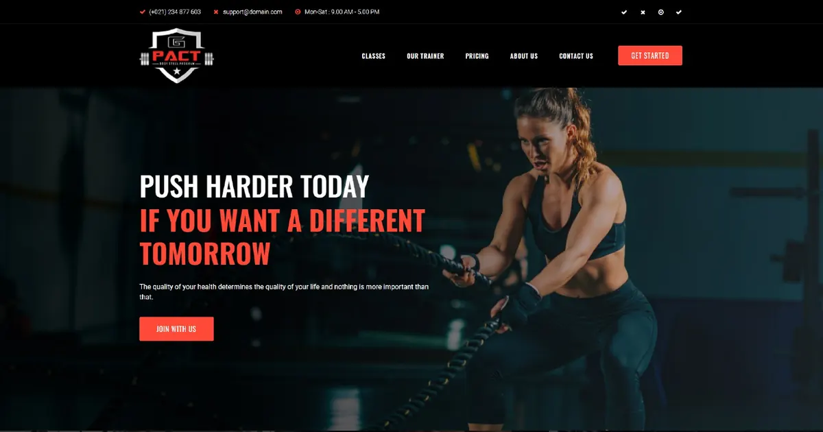 Gympact fitness website homepage